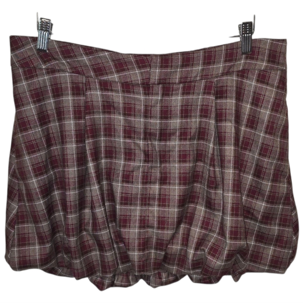Emerson Lang School Plaid‎ Career Academia Bubble Women's Mini Skirt Size XL NEW - Picture 2 of 9